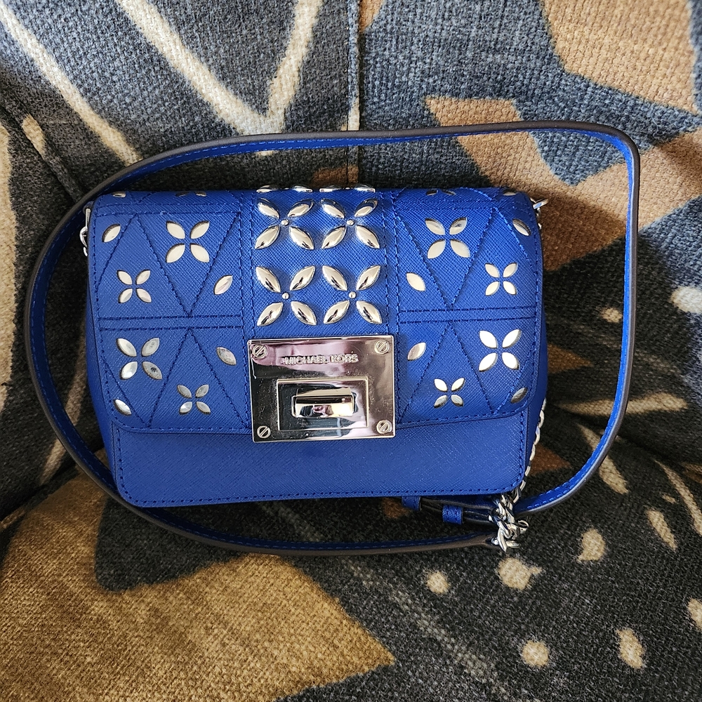 Sale Michael Kors Royal Star Studded Saffiano Leather Crossbody Tina Embellished